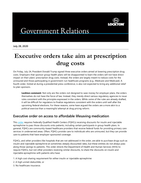 Executive orders take aim at prescription drug costs