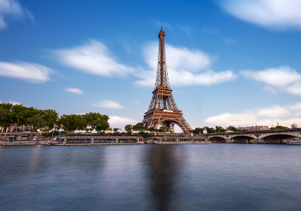 Eiffel Tower on the River Seine, Paris, France