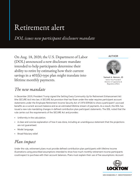DOL finalizes safe harbor default to electronic retirement plan disclosures