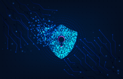 Internet system attack concept.The shield symbol was destroyed. notification about threat of Internet attack, cybercrime concept.vector illustration.