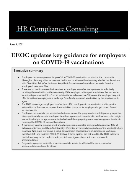 Alert - EEOC updates key