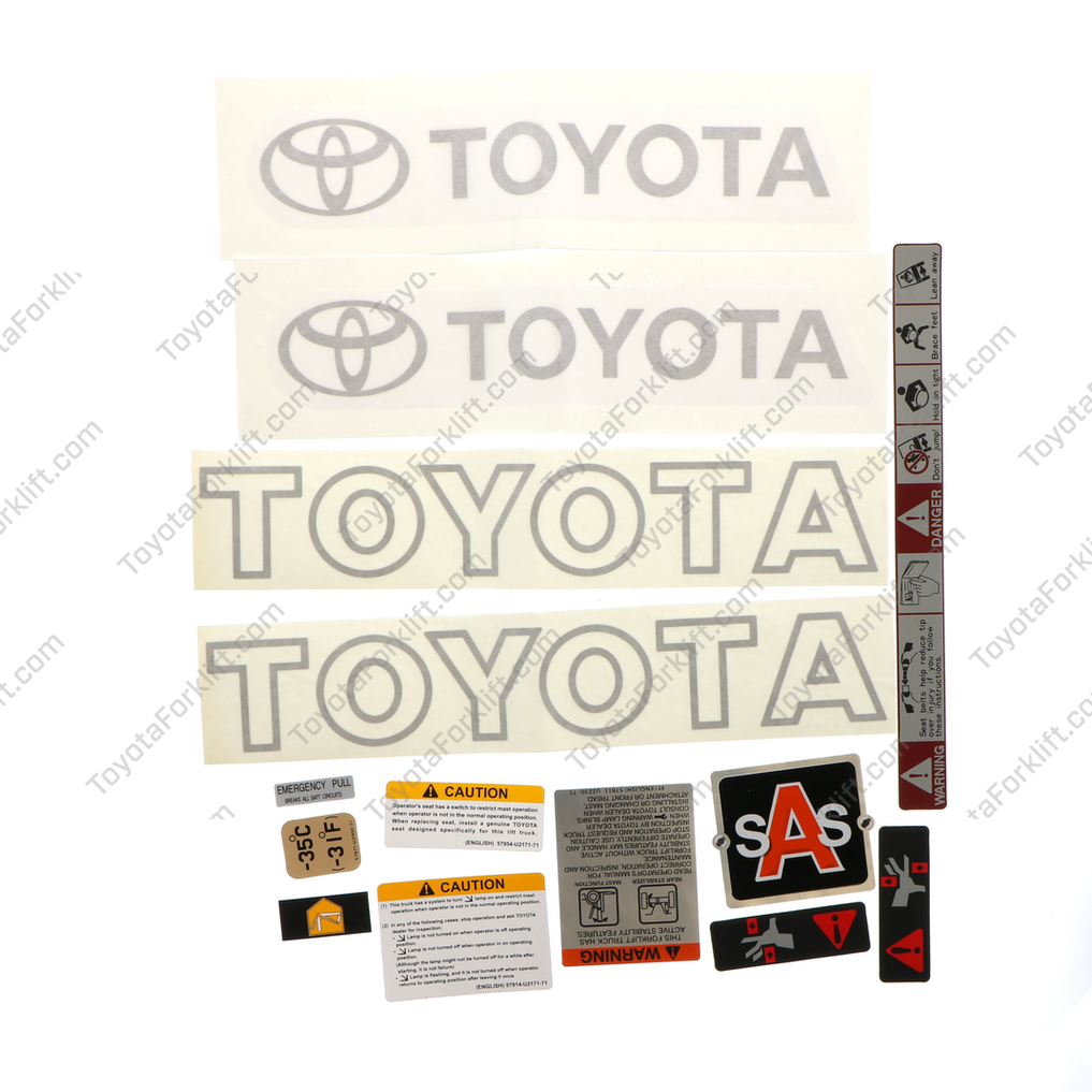 Decal Kit (X800, LPS) | Part # 04098-U5729-71 | Toyota Forklift