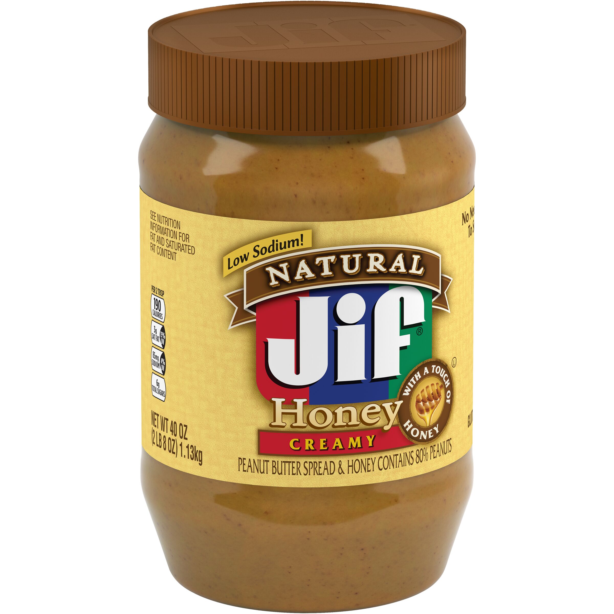 Jif® Natural ® Creamy Peanut Butter Spread & Honey Contains 80 Peanuts