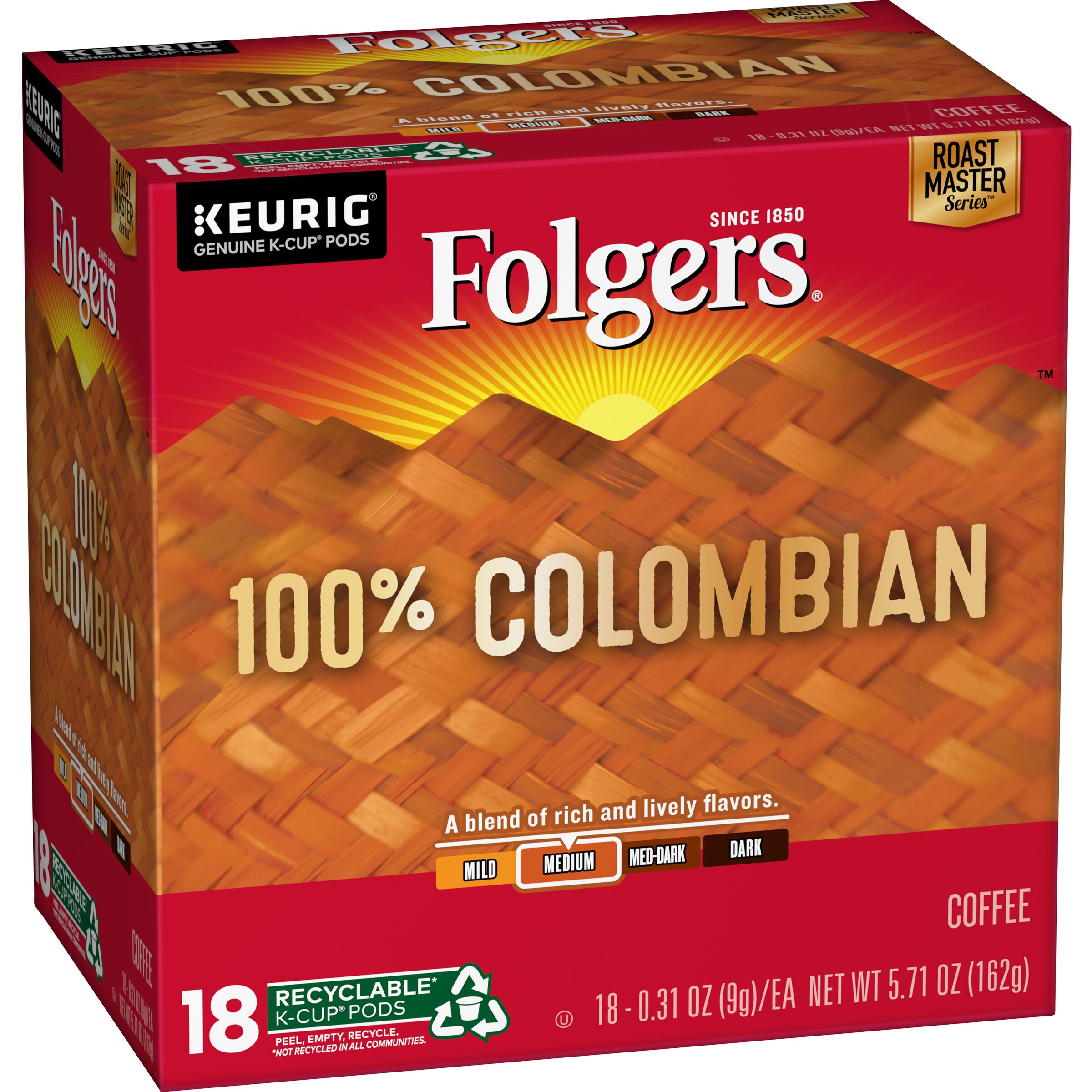 Folgers® 100 Colombian Coffee KCup® Pods SmartLabel™